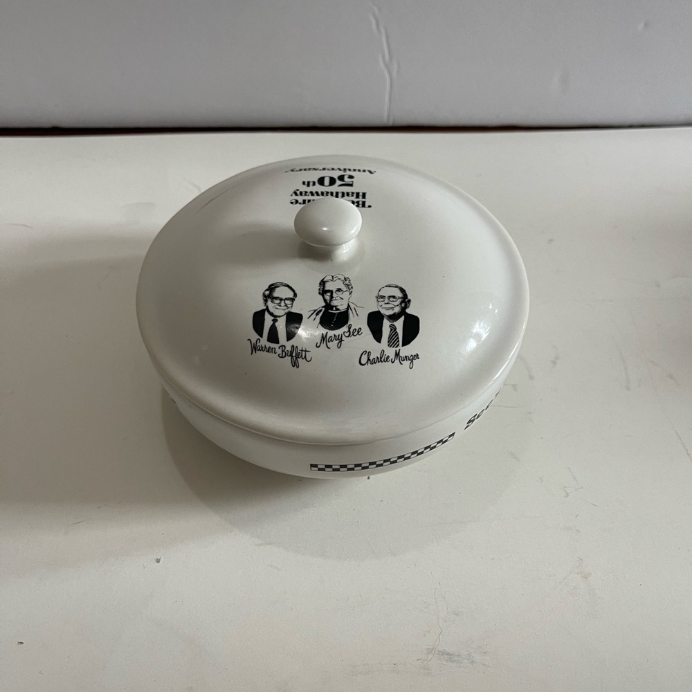 See's Candies Berkshire Hathaway 50th Anniversary Candy Jar w/Lid by Clay Design